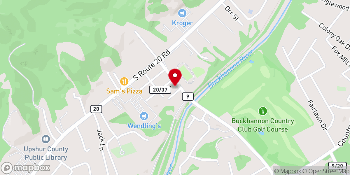 Map showing location of Tennerton United Methodist Church