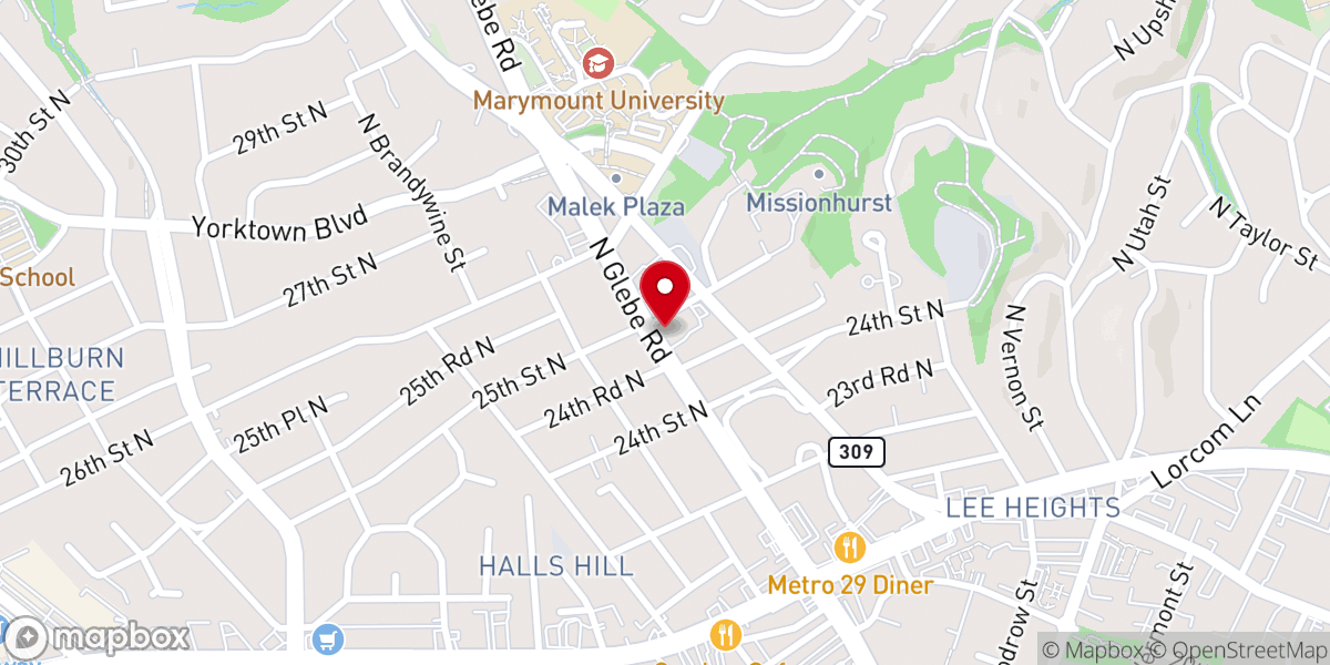 Map showing location of Arlington Korean United Methodist Church