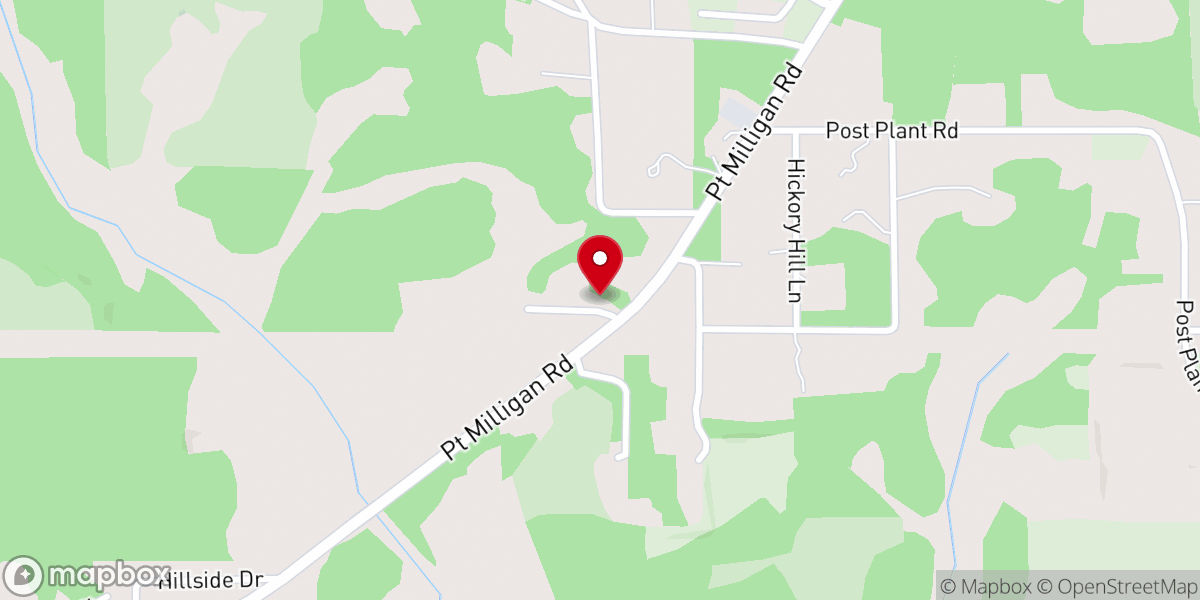 Map showing location of Hickory Hill Church