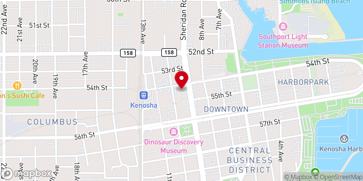Map showing location of Kenosha Korean United Methodist Church