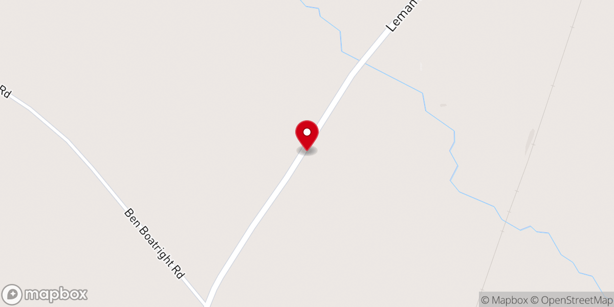 Map showing location of Pendleton Creek community Church