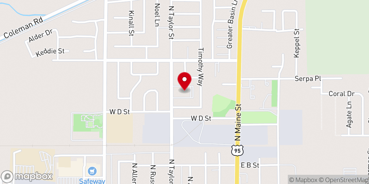 Map showing location of Fallon Second Ward Bishops Office