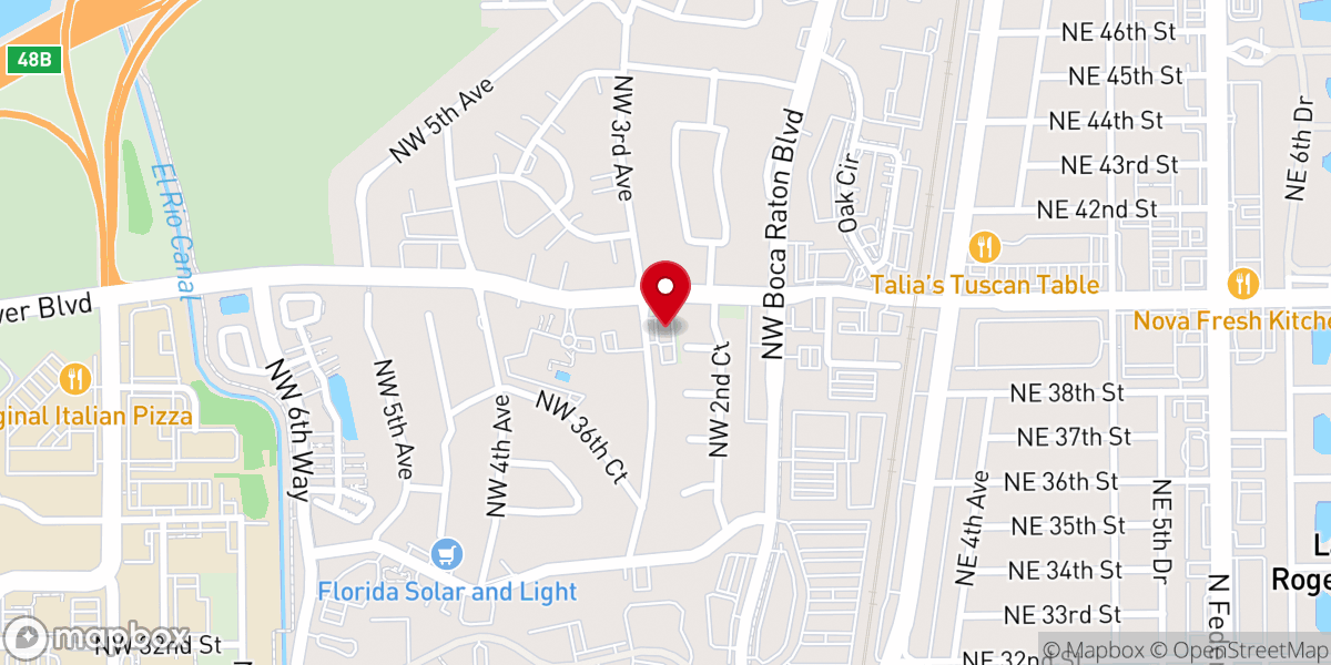 Map showing location of Boca Raton Bible Chapel