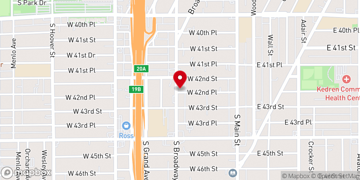 Map showing location of Los Angeles Restoration Church