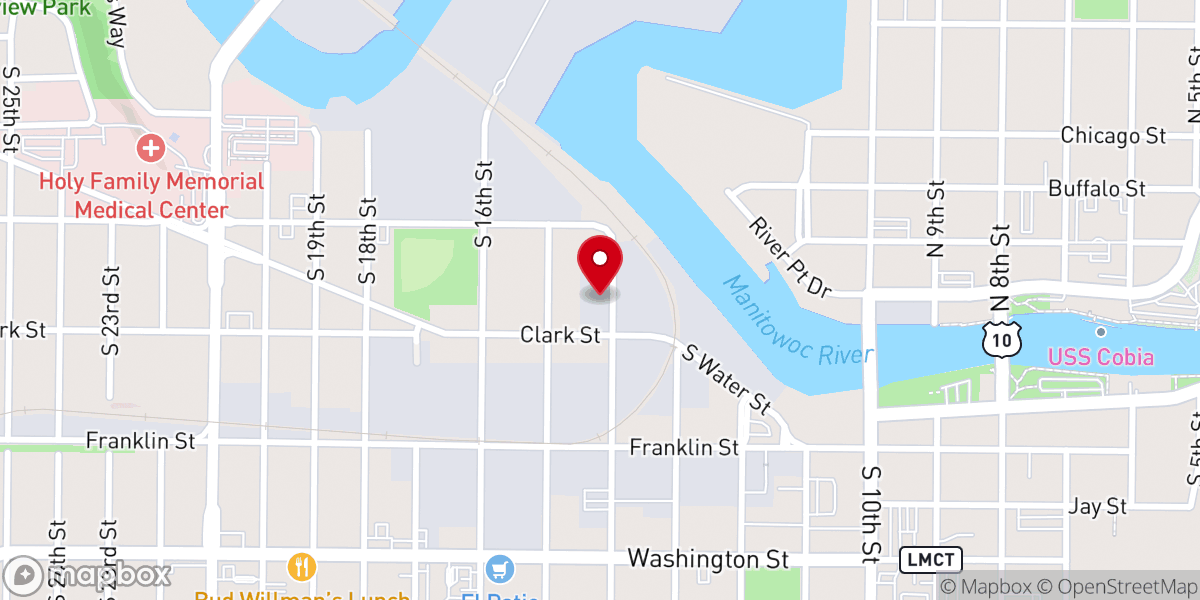Map showing location of berean fellowship manitowoc, wi