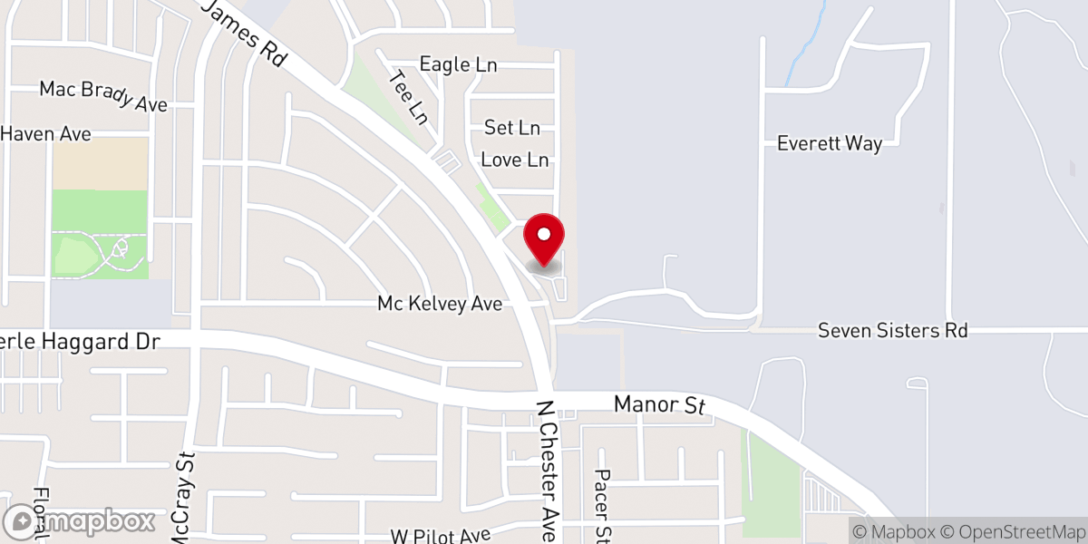 Map showing location of North Heights Baptist Church