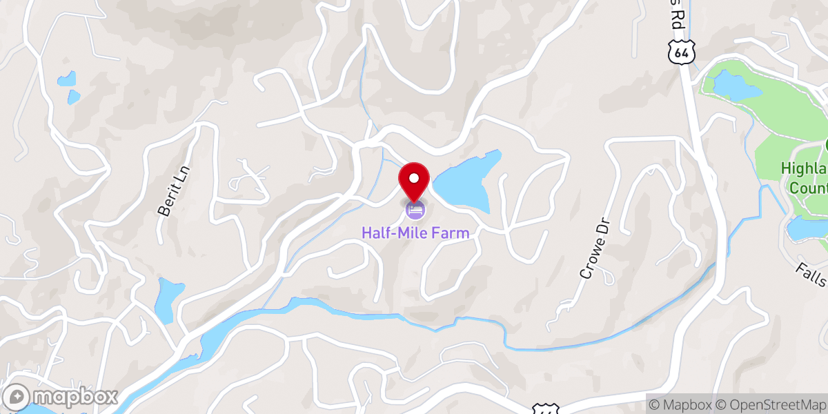 Map showing location of Half-Mile Farm