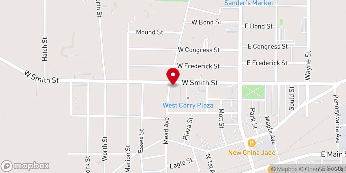 Map showing location of Hope Ministries