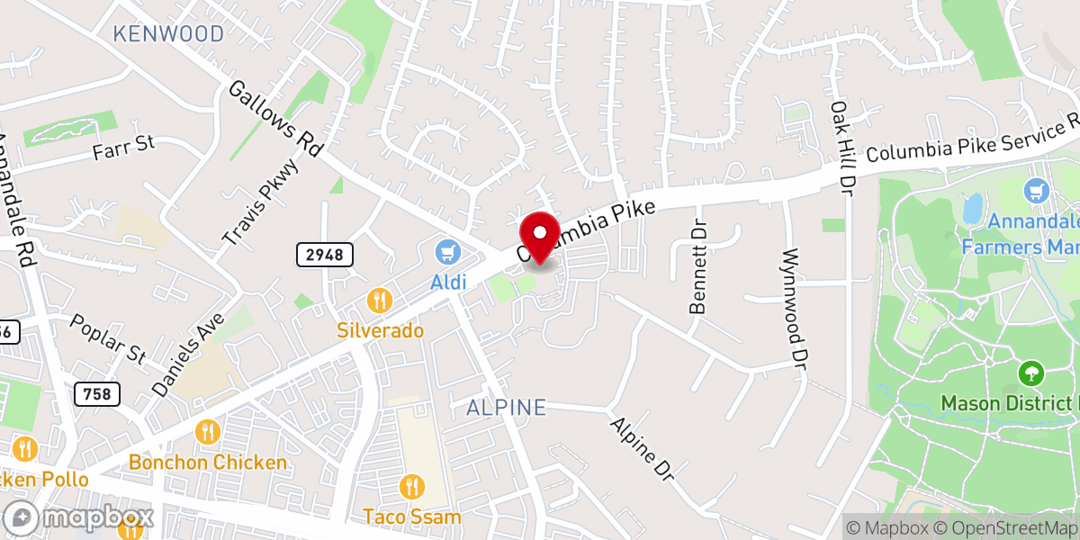 Map showing location of Annandale United Methodist Church