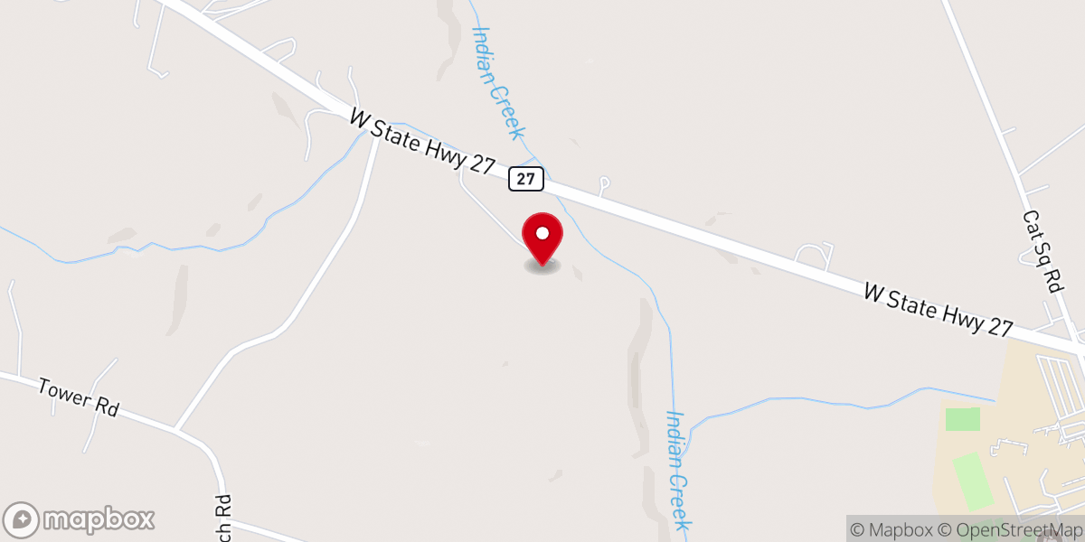 Map showing location of Indian Creek Church