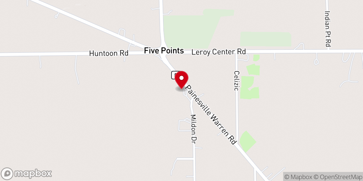 Map showing location of Leroy Community Chapel