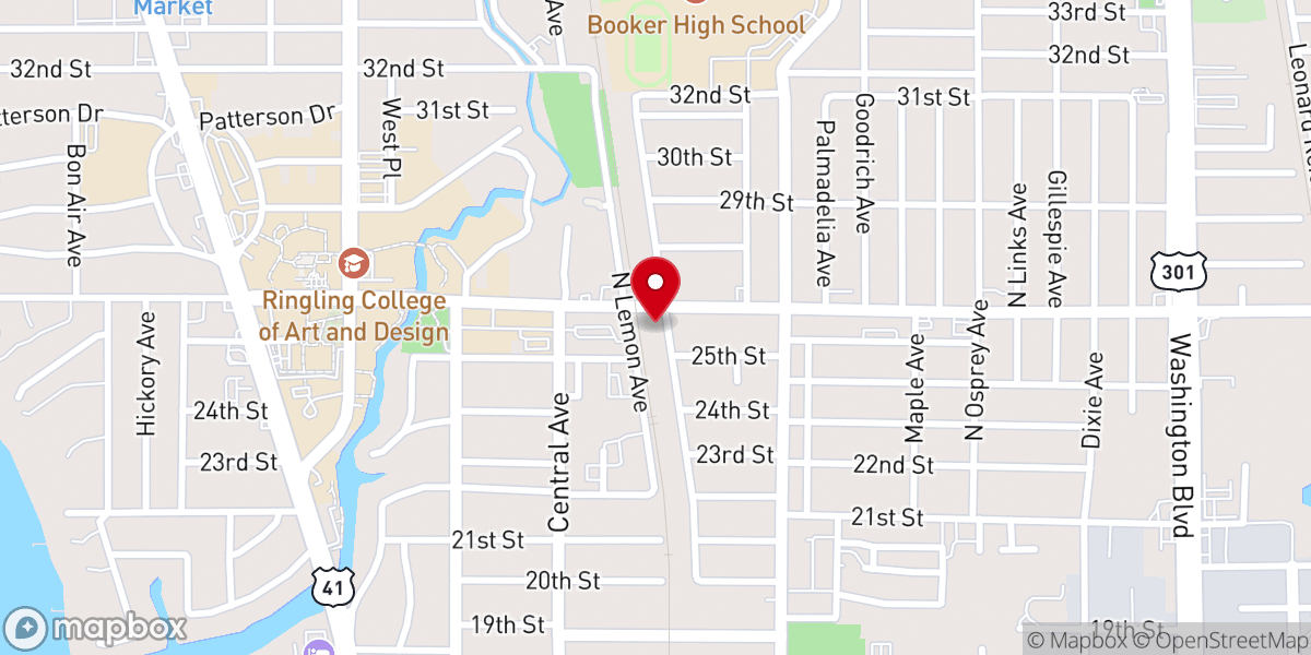 Map showing location of Mt Calvary Baptist Church