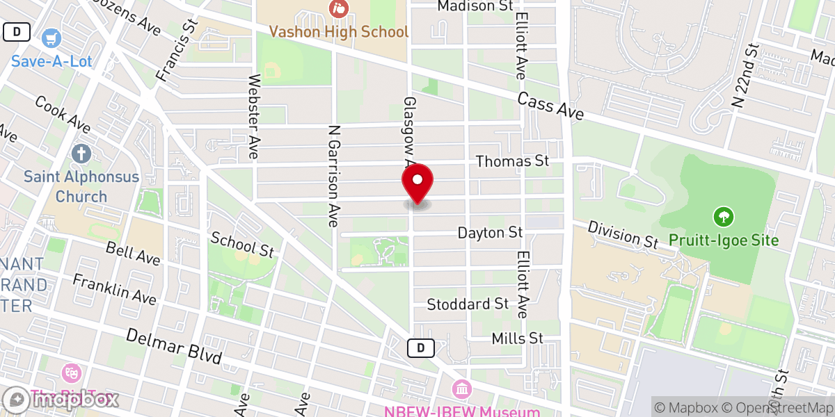 Map showing location of True Light Missionary Baptist Church