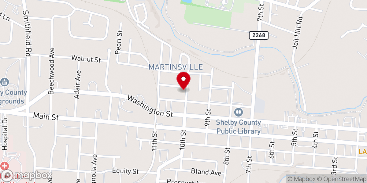Map showing location of St. John United Methodist Church