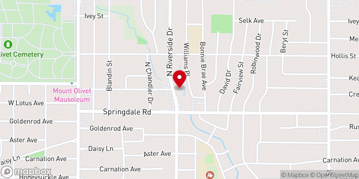 Map showing location of Riverside Advent Christian Church