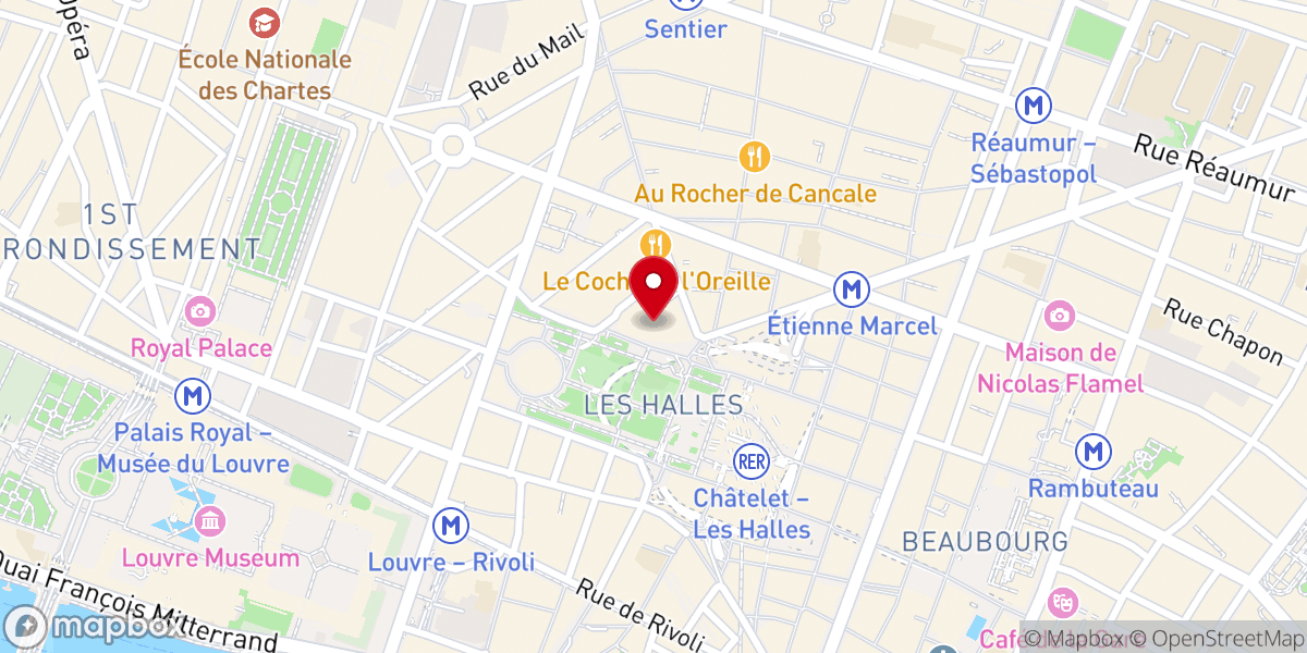 Map showing location of Église Saint-Eustache