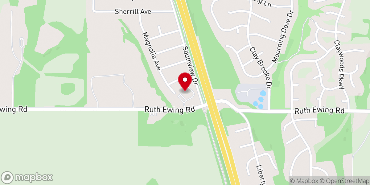 Map showing location of South Liberty Baptist Church