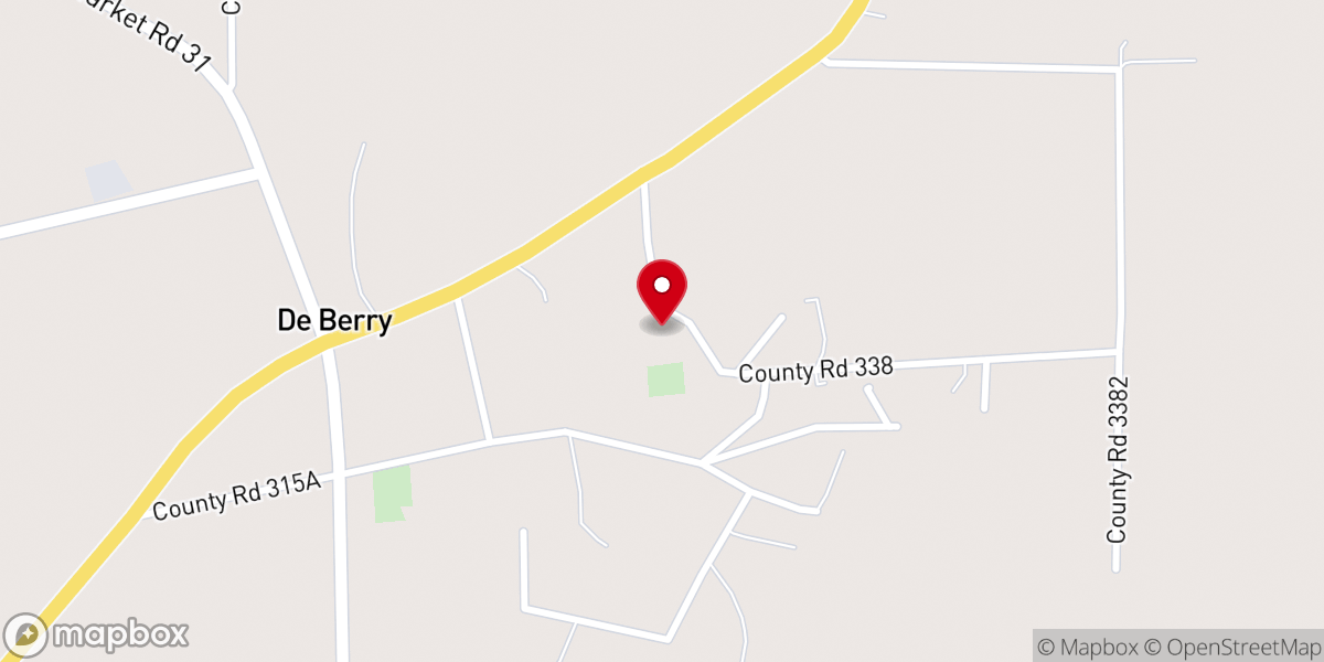 Map showing location of Evergreen De Berry Baptist Church