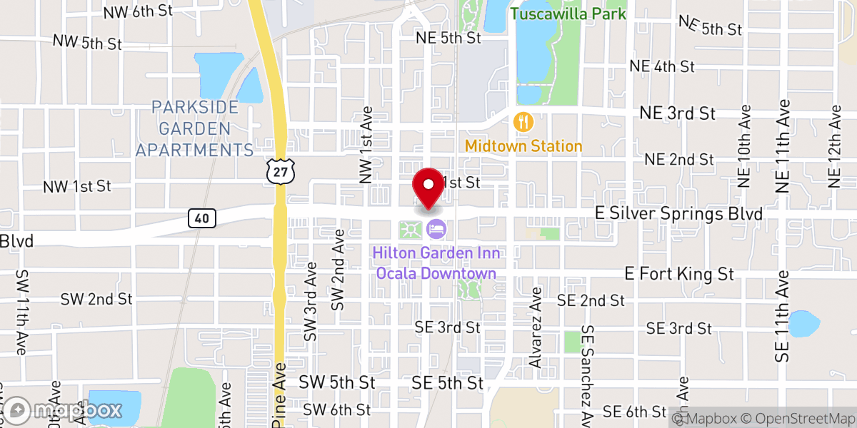 Map showing location of Median on 1st Ave. and Silver Springs Blvd.