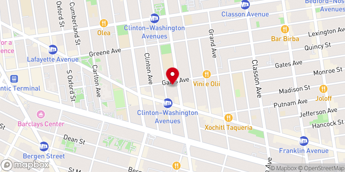 Map showing location of Brown Memorial Baptist Church