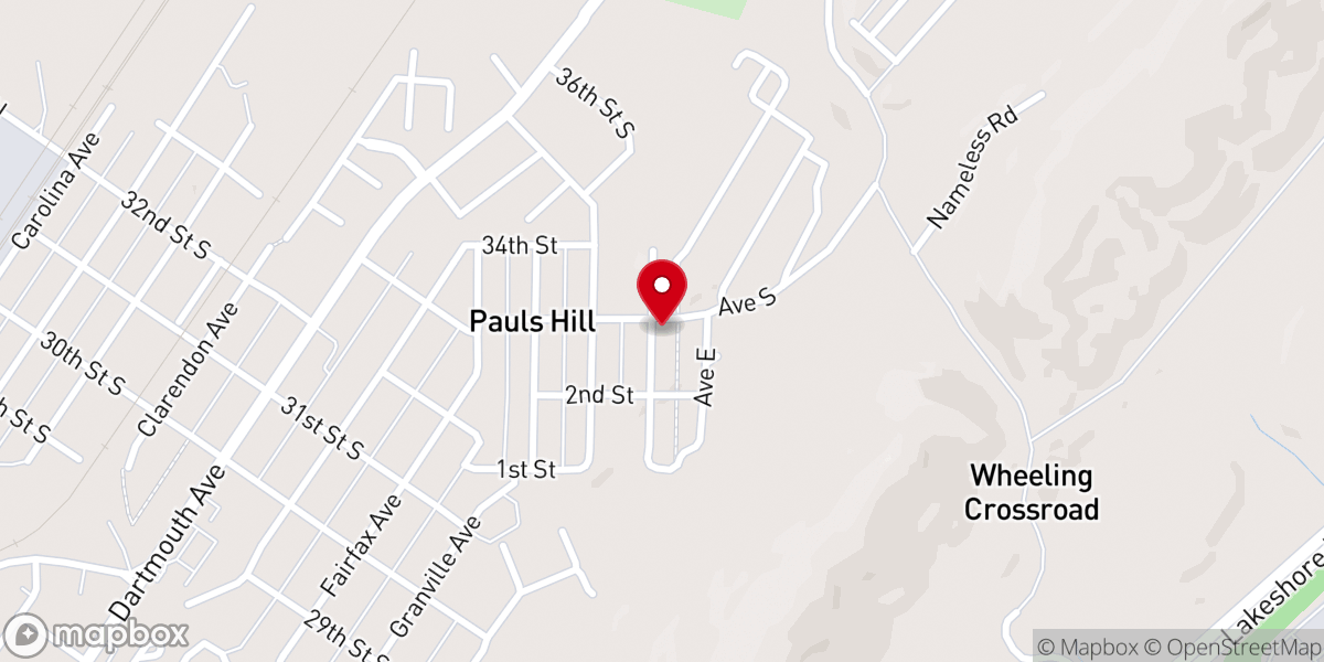 Map showing location of Old St Paul's Baptist Church