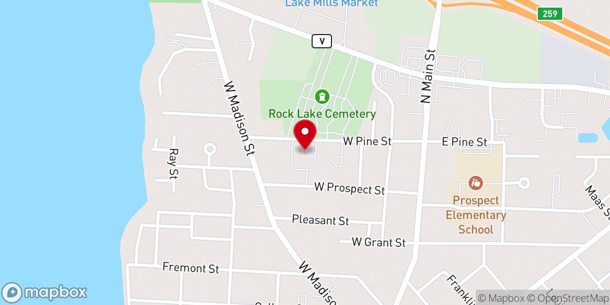 Map showing location of Trinity Lutheran Church