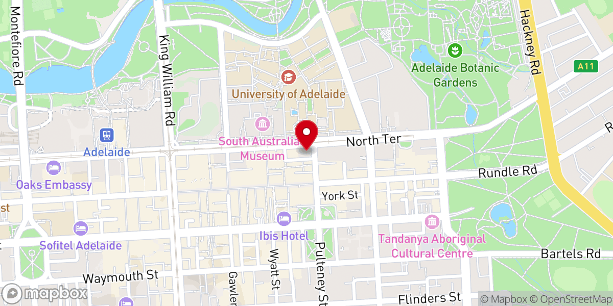 Map showing location of Scots Church Adelaide, Uniting Church