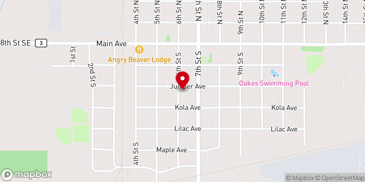 Map showing location of United Methodist Church