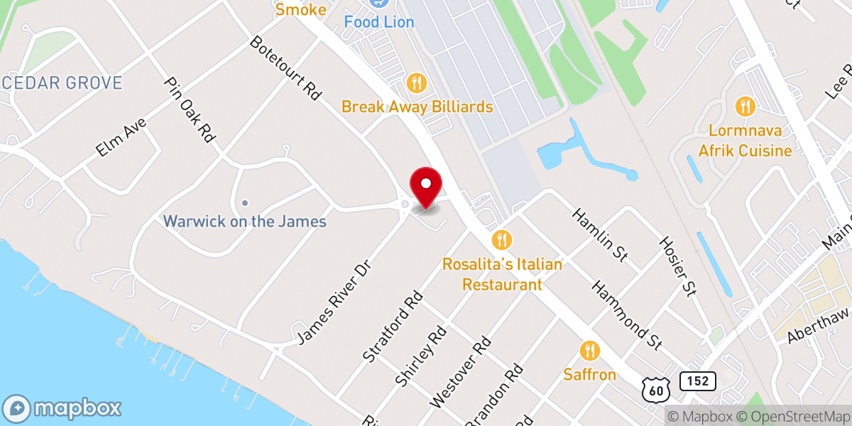 Map showing location of Hilton Christian Church