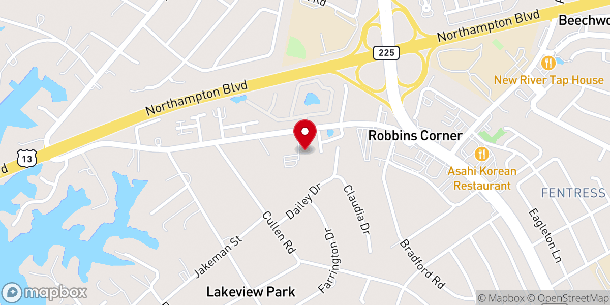 Map showing location of Bayside Church of Christ