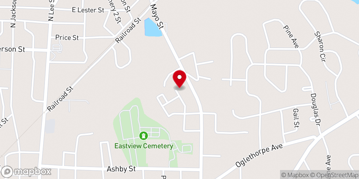 Map showing location of Eastview Drive Church of Christ