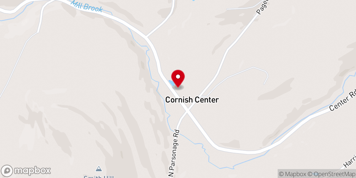 Map showing location of United Church of Cornish