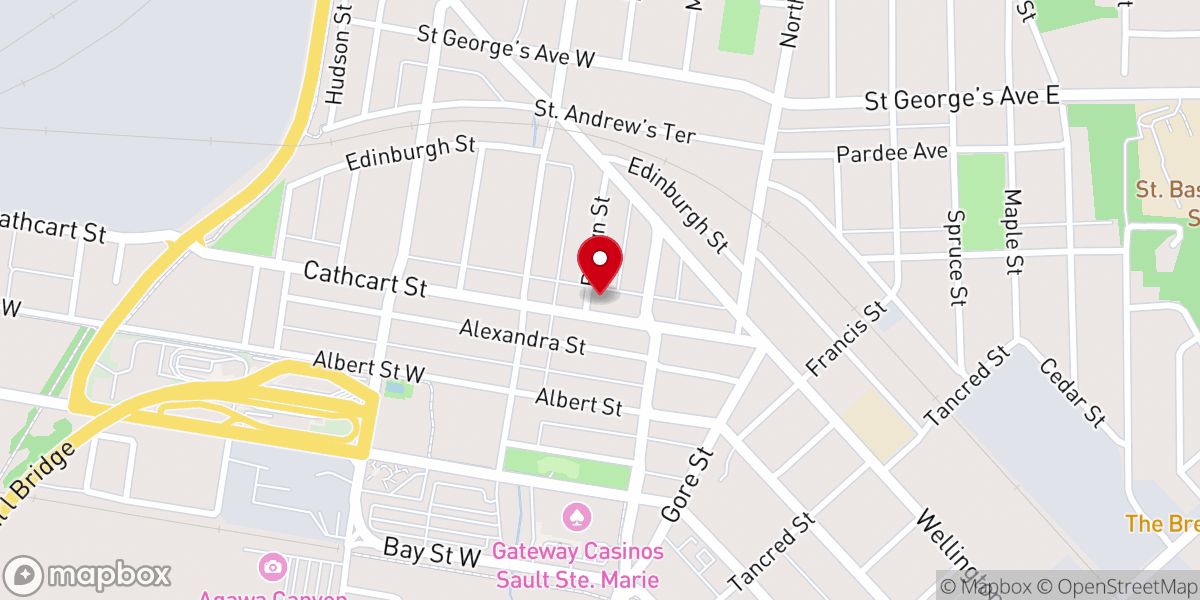 Map showing location of St. Paul's Presbyterian Church