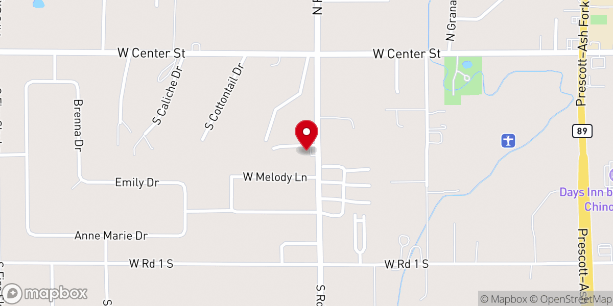 Map showing location of Chino Valley Bible Sabbath Church