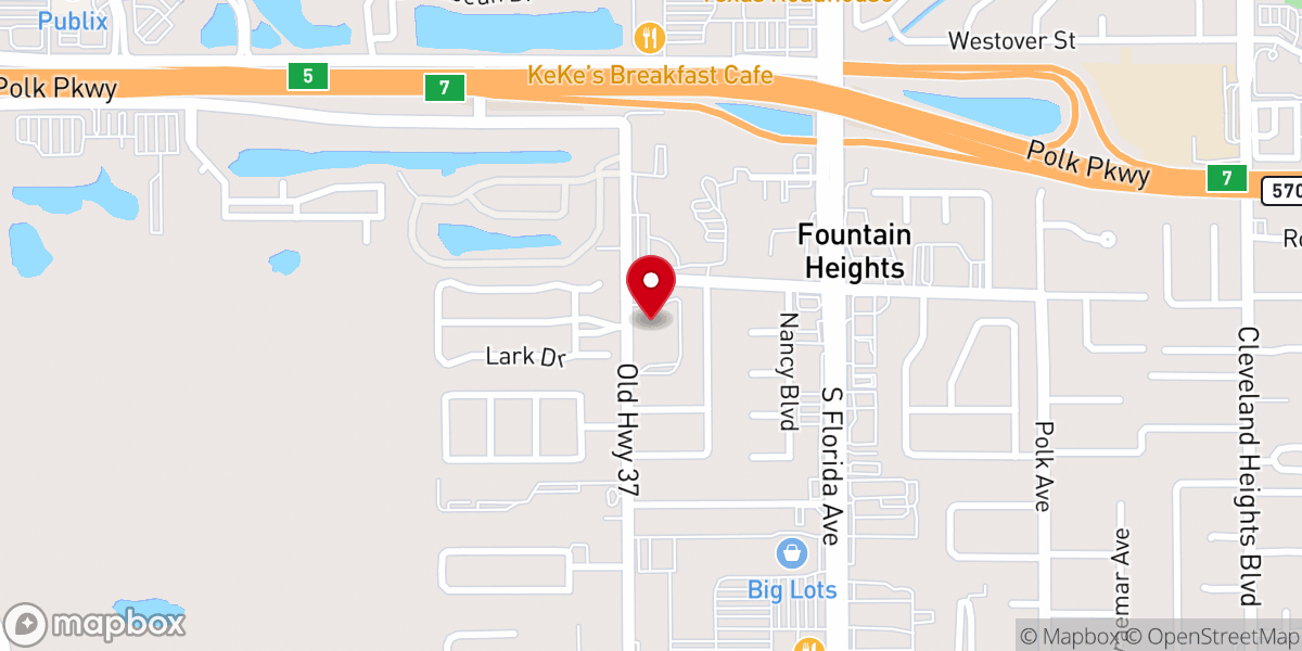 Map showing location of Medulla Baptist Church