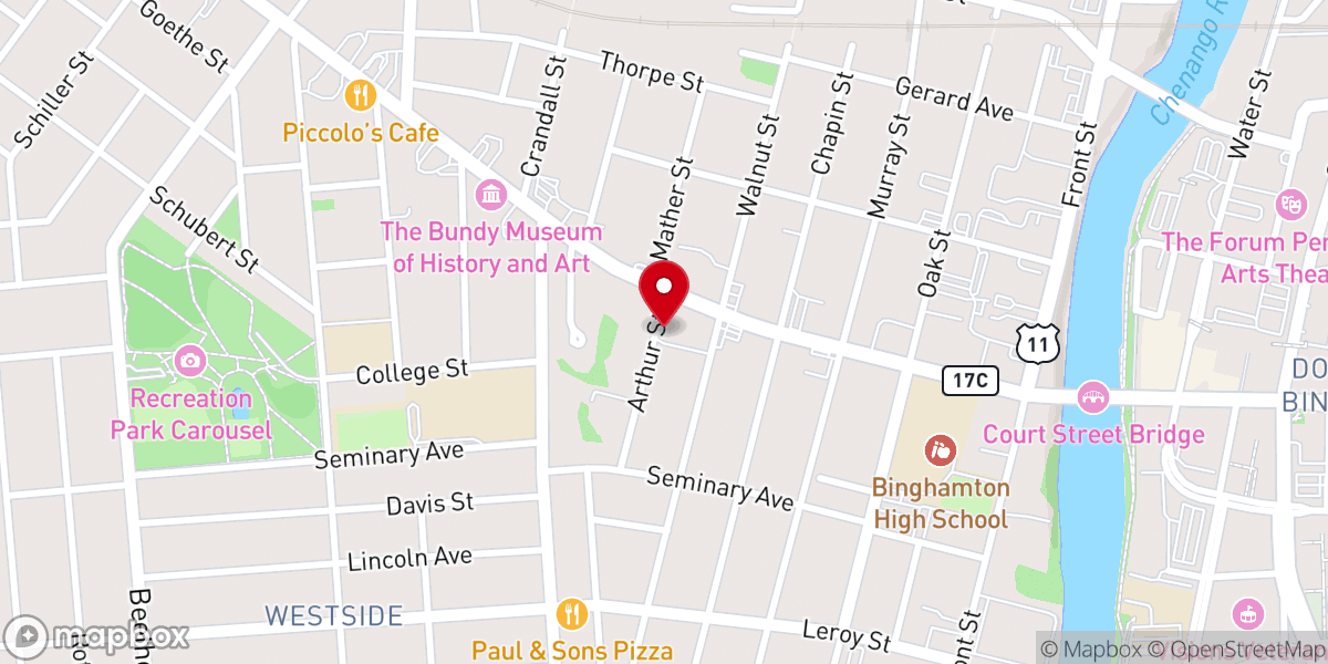 Map showing location of Tabernacle United Methodist Church