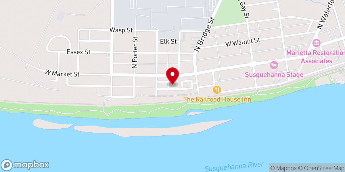 Map showing location of Riverside Foundry Apartments