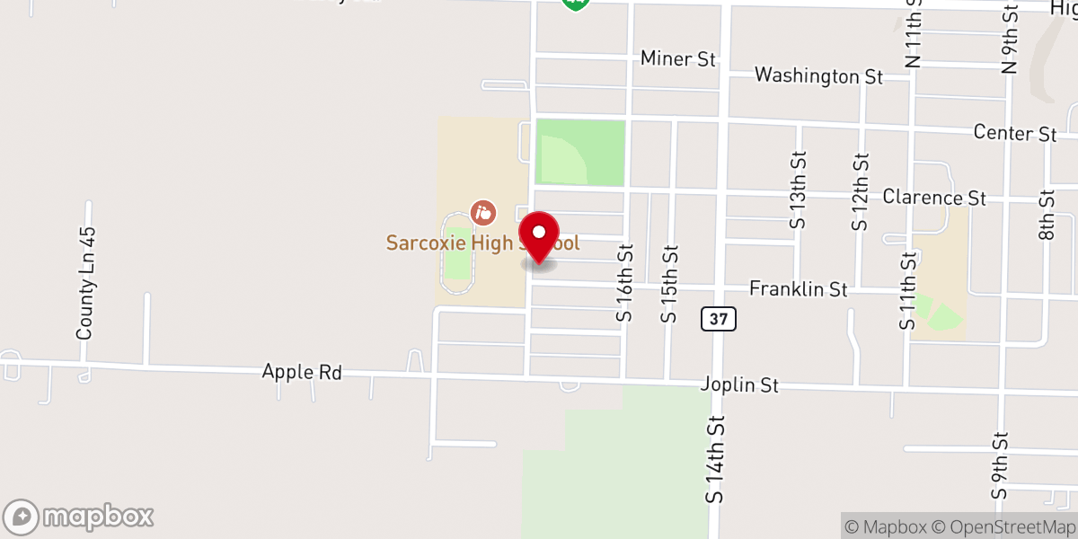 Map showing location of Ministerio Rio De Vida Sarcoxie Inc