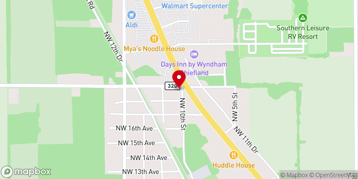 Map showing location of All-Out Bail Bonds
