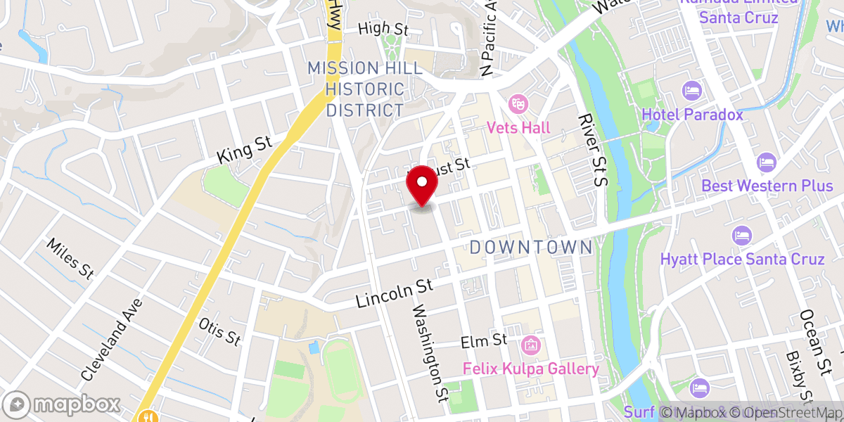 Map showing location of Santa Cruz Civic Auditorium