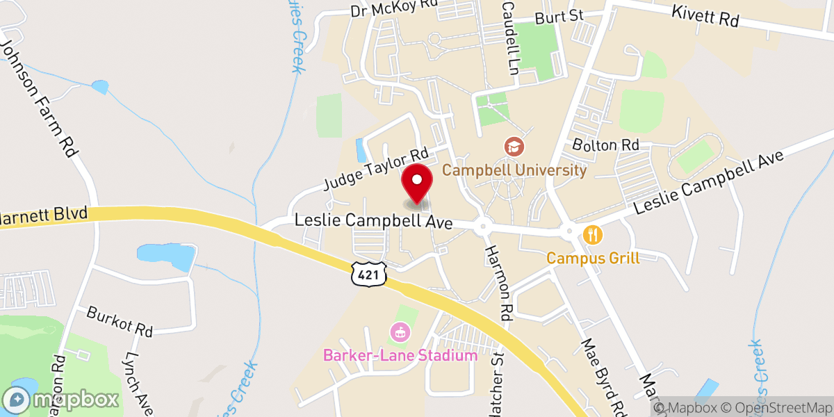 Map showing location of Memorial Baptist Church