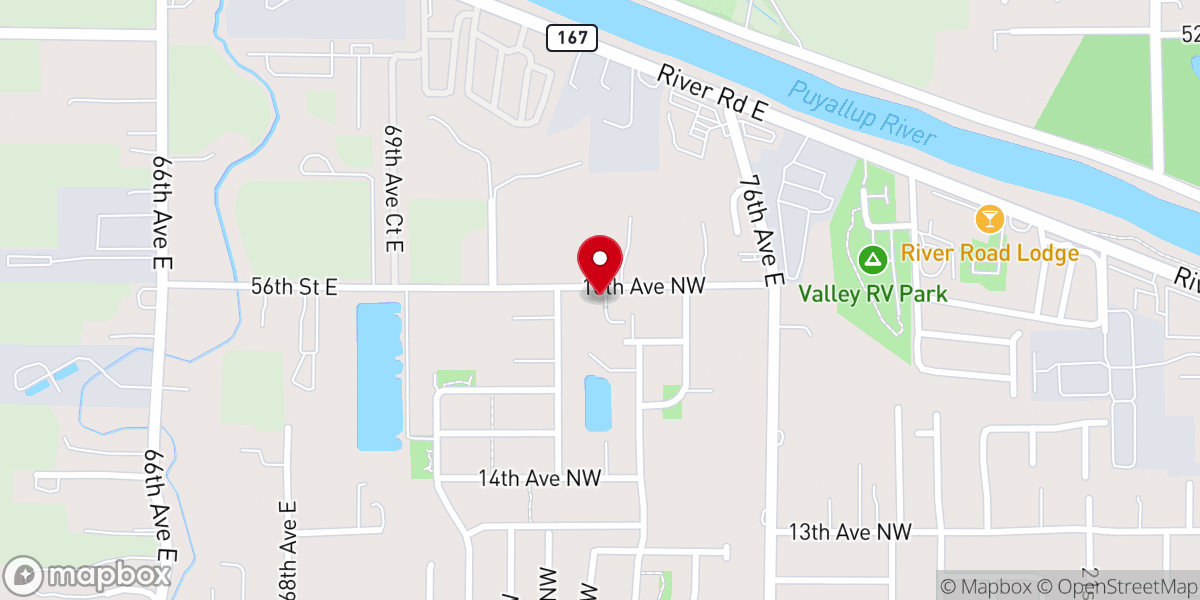 Map showing location of Thrive Church Puyallup
