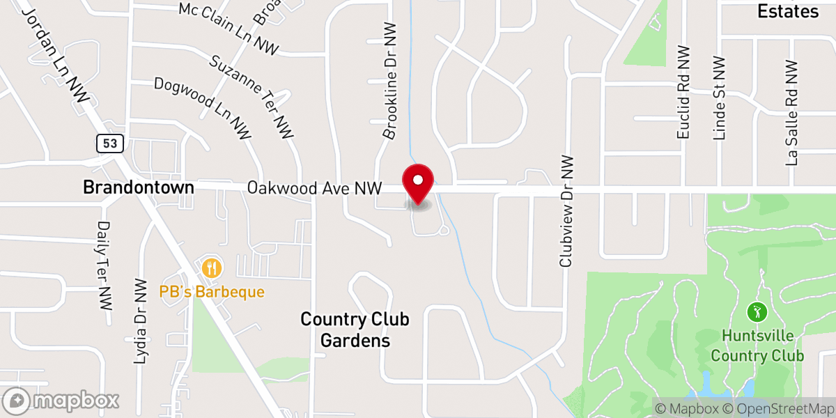 Map showing location of Ascension Lutheran Church