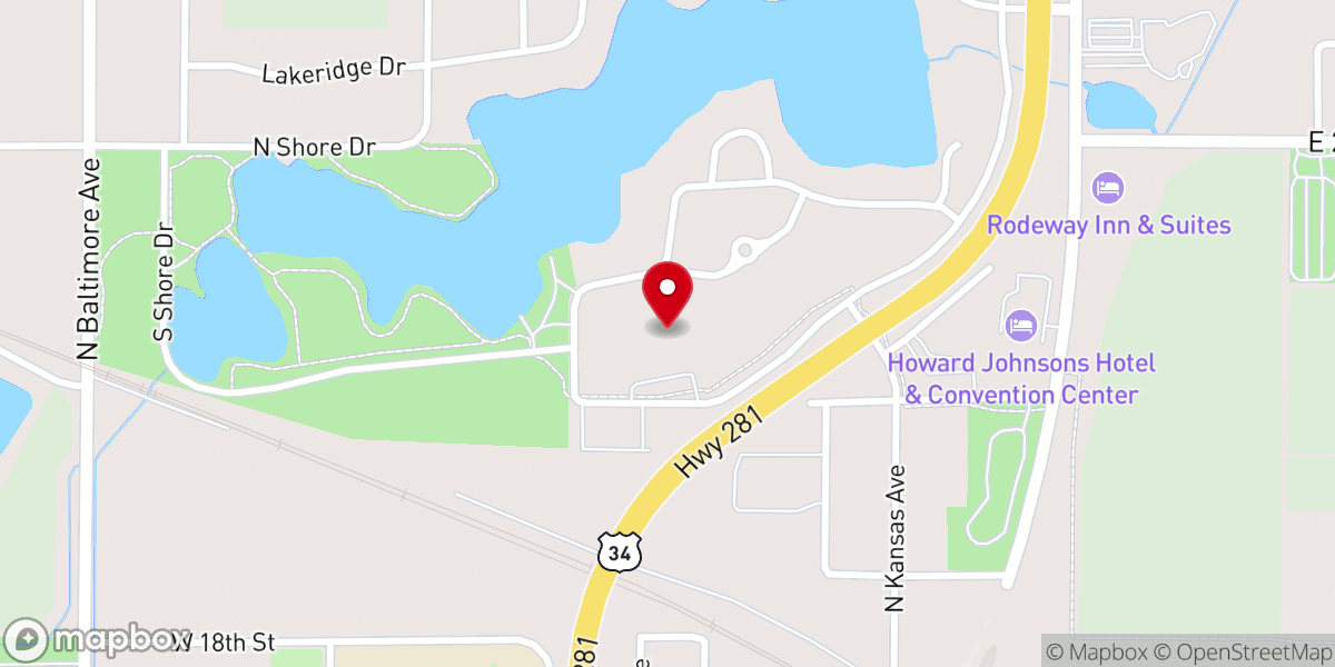 Map showing location of Lakeside Community Church
