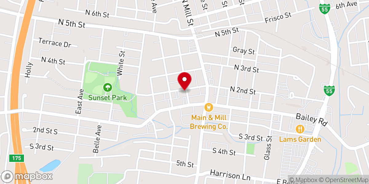 Map showing location of First United Methodist Church of Festus-Crystal City