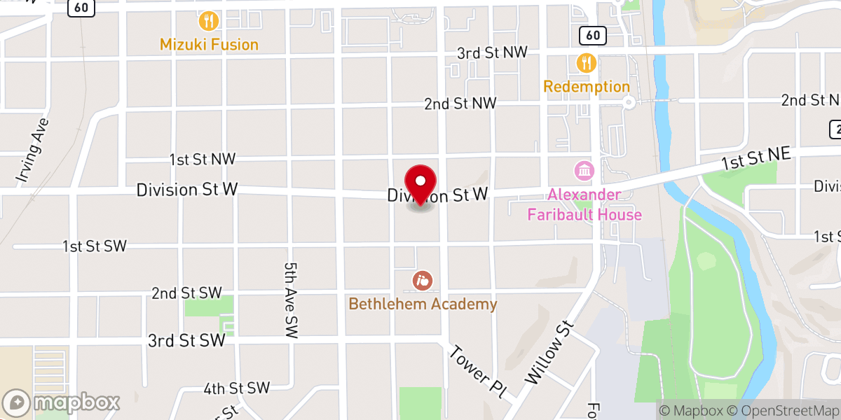 Map showing location of Divine Mercy Catholic Church