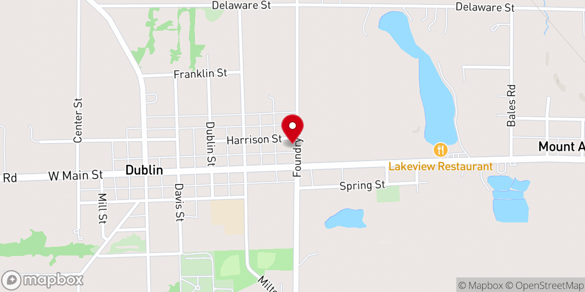 Map showing location of The Little Red Church