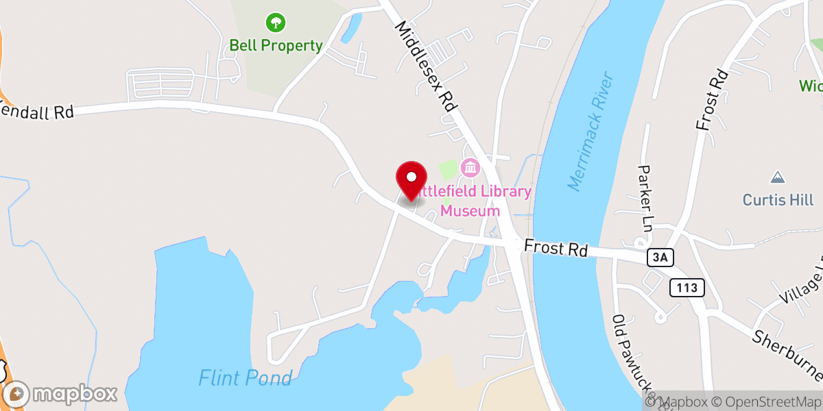 Map showing location of Tyngsboro Church Thrift Shop