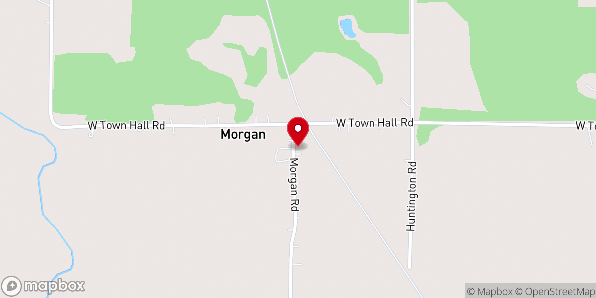 Map showing location of Morgan Assembly of God Church