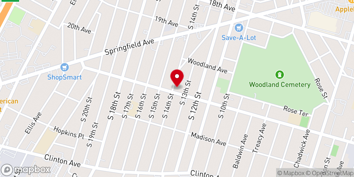 Map showing location of Mt. Olivet Baptist Church